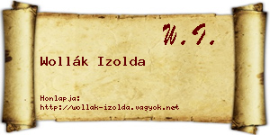 Wollák Izolda névjegykártya
